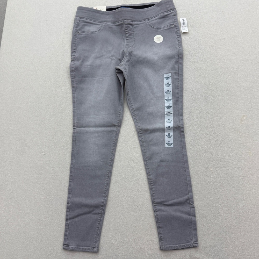 Old Navy Rockstar Jeggings Women 12 Gray Mid-Rise Slimming Waistband NWT - Picture 2 of 9